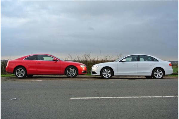 audi a5 coupe taking on the a4 saloon parkers audi a5 coupe taking on the a4 saloon