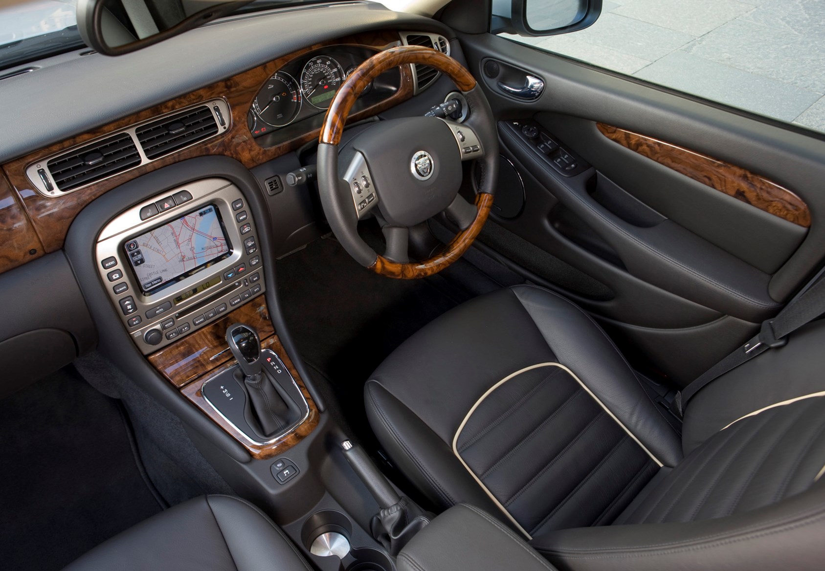 Jaguar X Type Sport Leather Steering Wheel In Black 2004-2010