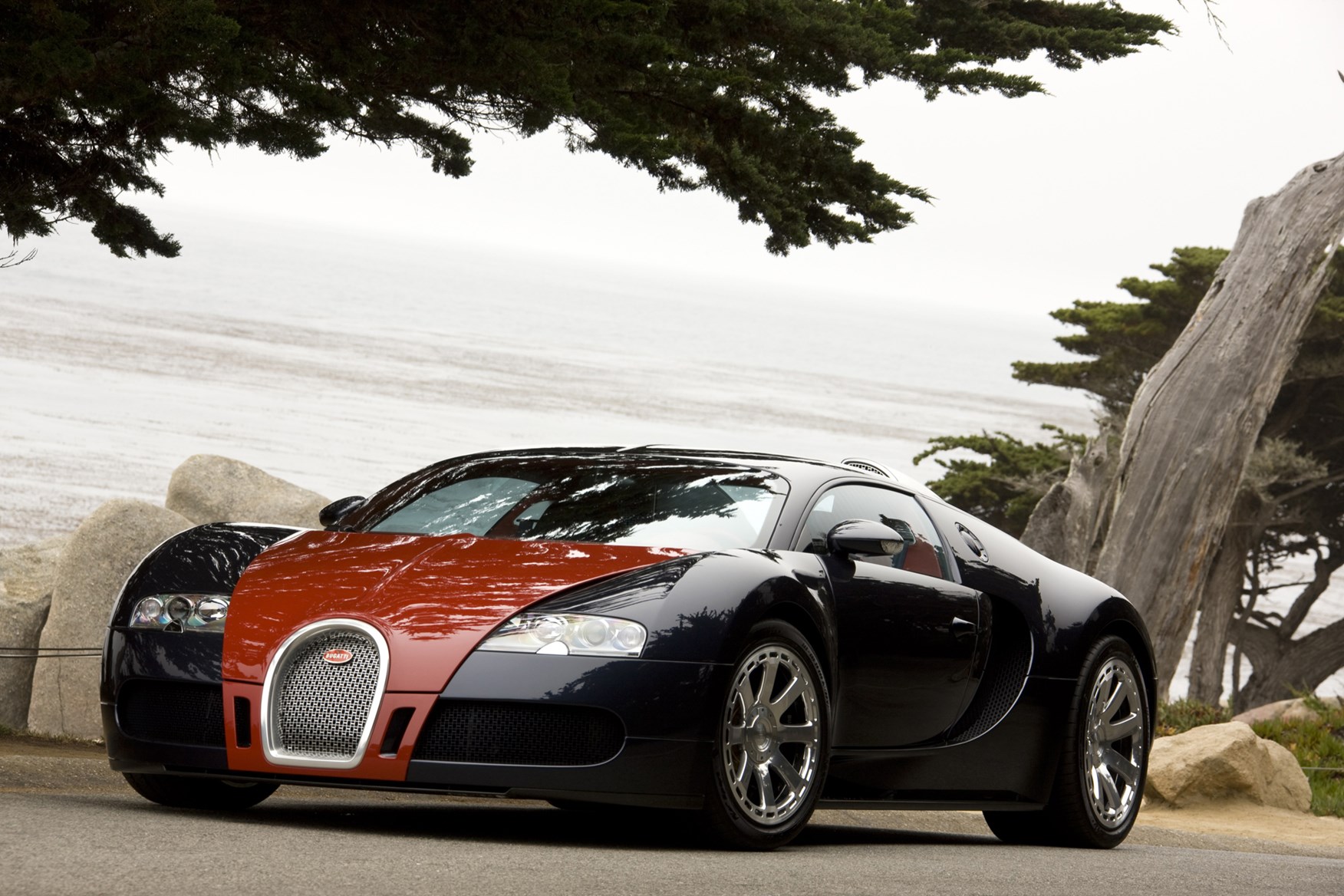 Bugatti Veyron дорога рассвет без смс