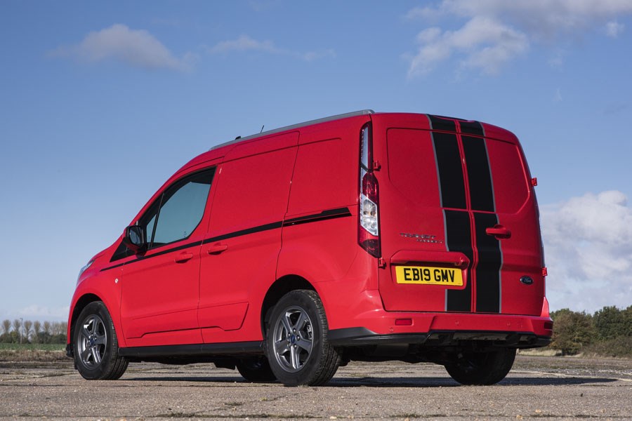 black and red van