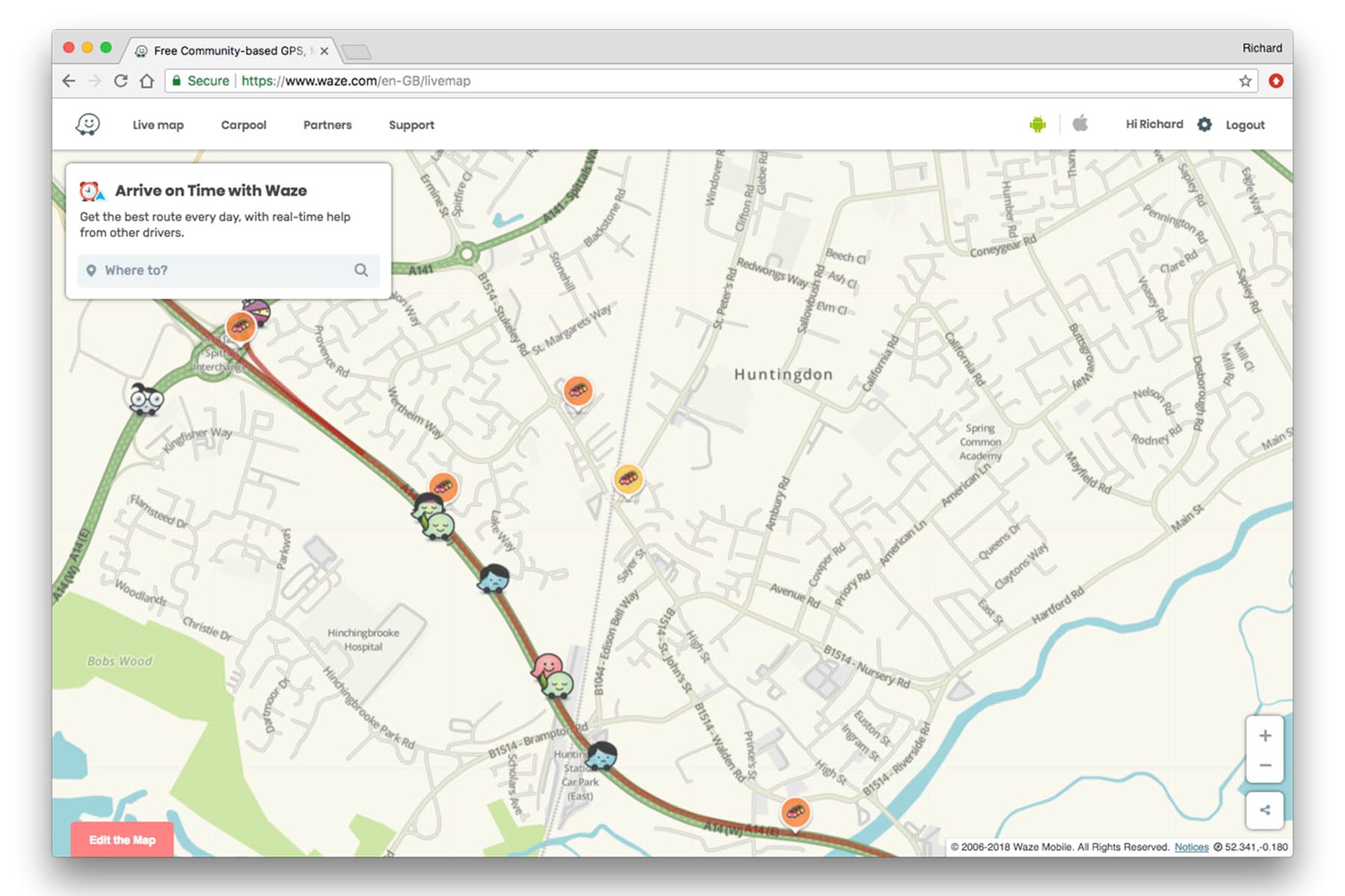 Live map waze You can
