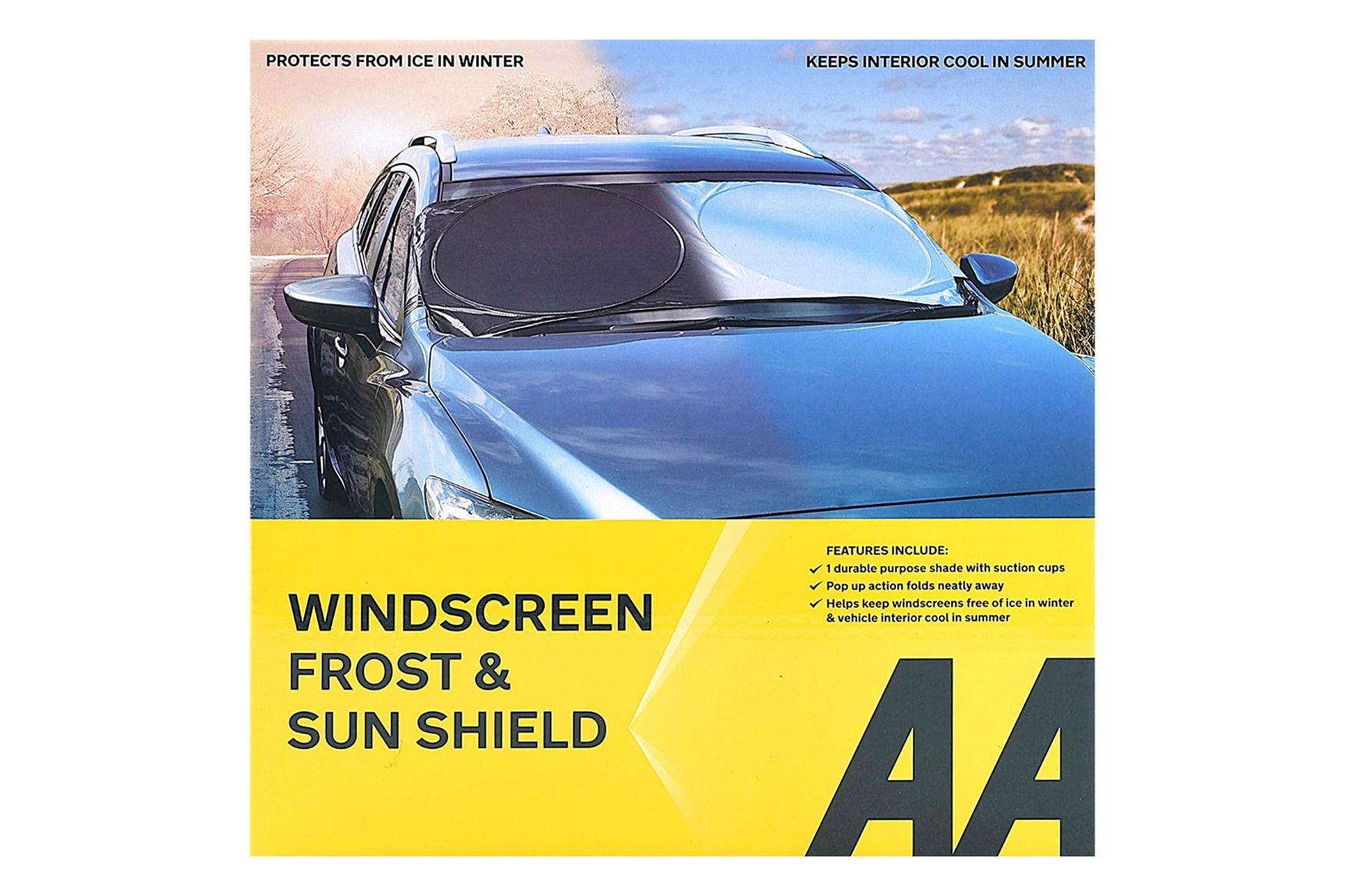 DTNO.I Car Windscreen Car Frost Cover Snow Cover Windshield Sun Shade Protector Dustproof Ice Cover Waterproof Dust Cover All Weather Windshield Protector with Two Anti-theft Ears 