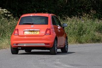 Fiat 500 review - hatchback, rear, driving round corner