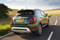 Fiat 500X driving tracking rear