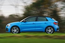 2019 Audi A1 S Line side profile - driving