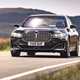 BMW 7 Series review, front view, driving, sunshine