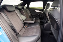 Blue 2019 Audi A4 Saloon rear seat