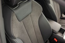 Blue 2019 Audi A4 Saloon S Line front seats