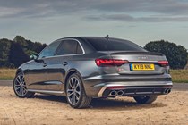 Grey 2019 Audi S4 Saloon rear three-quarter