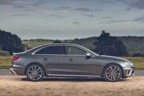 Grey 2019 Audi S4 Saloon side elevation