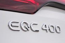 White 2019 Mercedes-Benz EQC tailgate badge