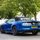 Ford Mustang Convertible facelift rear, roof up, blue