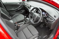 Vauxhall Astra, red, five door interior