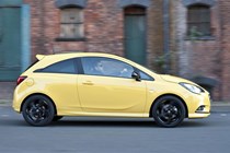Three-door Vauxhall Corsa has an almost coupe-like profile