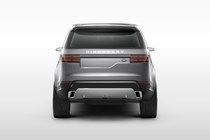 Rear end riffs on the classic Land Rover Discovery split tailgate