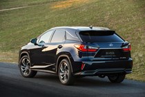 Tapering window line gives the Lexus RX a coupe-like profile