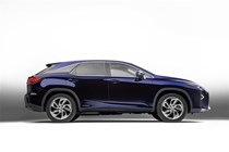 Side profile of the new Lexus RX demonstrates its length and wheelbase growth