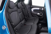 Back seat of the five-door MINI Hatch will allow three to sit side by side. At a pinch