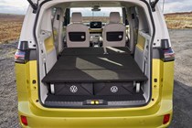 VW ID. Buzz review, boot space with seats folder and shelf fitted