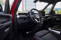 Volkswagen ID. Buzz GTX: dashboard and infotainment system, from driver's side, black upholstery