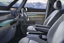 VW ID. Buzz review, interior, front seats, right-hand drive