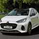 Mazda 2 Hybrid review: front three quarter driving, white paint