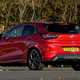 Ford Puma ST (2024) review: Rear three quarter static, red paint