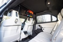 BMW i7 rear seats with theatre screen