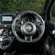 Abarth 695 (2024) review: steering wheel, black Alcantara trim