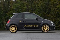 Abarth 695 (2024) review: side view static, black paint