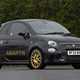 Abarth 695 (2024) review: front three quarter static, black paint