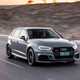 Audi RS3 driving front, grey