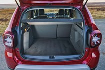 Red 2020 Dacia Duster boot space