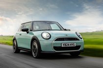 Best cheap fast cars in 2024: MINI Cooper S, front three quarter driving, blue paint