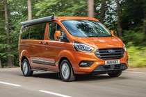 Ford Transit Nugget driving front 3/4