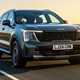 Best hybrid cars 2025: Kia Sorento, front three quarter driving
