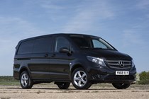Mercedes-Benz Vito with Crosswind Assist, front view, black