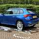 A blue Skoda being cleaned with Supernova