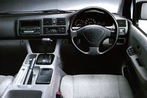 Driver's side image of dash and cockpit of Mazda Bongo