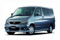 Image of Mazda Bongo Friendee facelift version, in grey, front three-quarters view