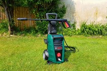 Bosch UniversalAquatak 135 pressure washer stood up
