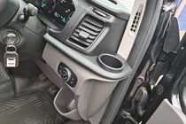 Ford Transit Custom Trail DCIV long-term test review, cupholders at side of dashboard