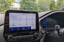 Ford Fiesta ST review, front view, 2022 facelift, interior, infotainment screen, digital instrument cluster