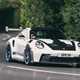 Porsche 911 GT3 RS review - front, Weissach Package, driving round corner