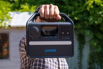 Anker 521 portable power station being held in a hand