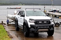 Ford Ranger M-Sport review - white, towing a boat