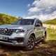 Renault Alaskan pickup review - front view, country lane, parked, grass layby