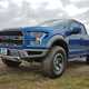 Ford F-150 Raptor review - blue, front view, low, parked off road