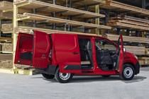 2018 Citroen Berlingo van - rear view, all doors open, red