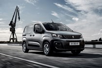 2018 Peugeot Partner van - front view, driving, silver